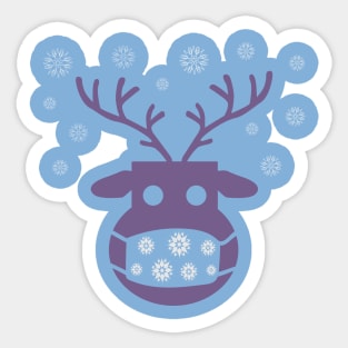 Reindeer with a medical protective mask Sticker